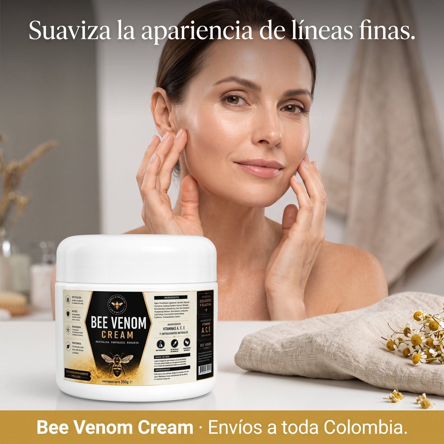 Crema Bee Venom 250g – Colágeno, Elastina y Vitaminas A, C, E